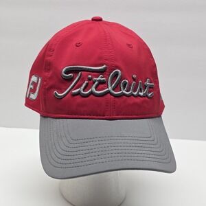 Titleist Pro V1 FJ FootJoy Red Adult adjustable Golf Hat Polyester Spandex